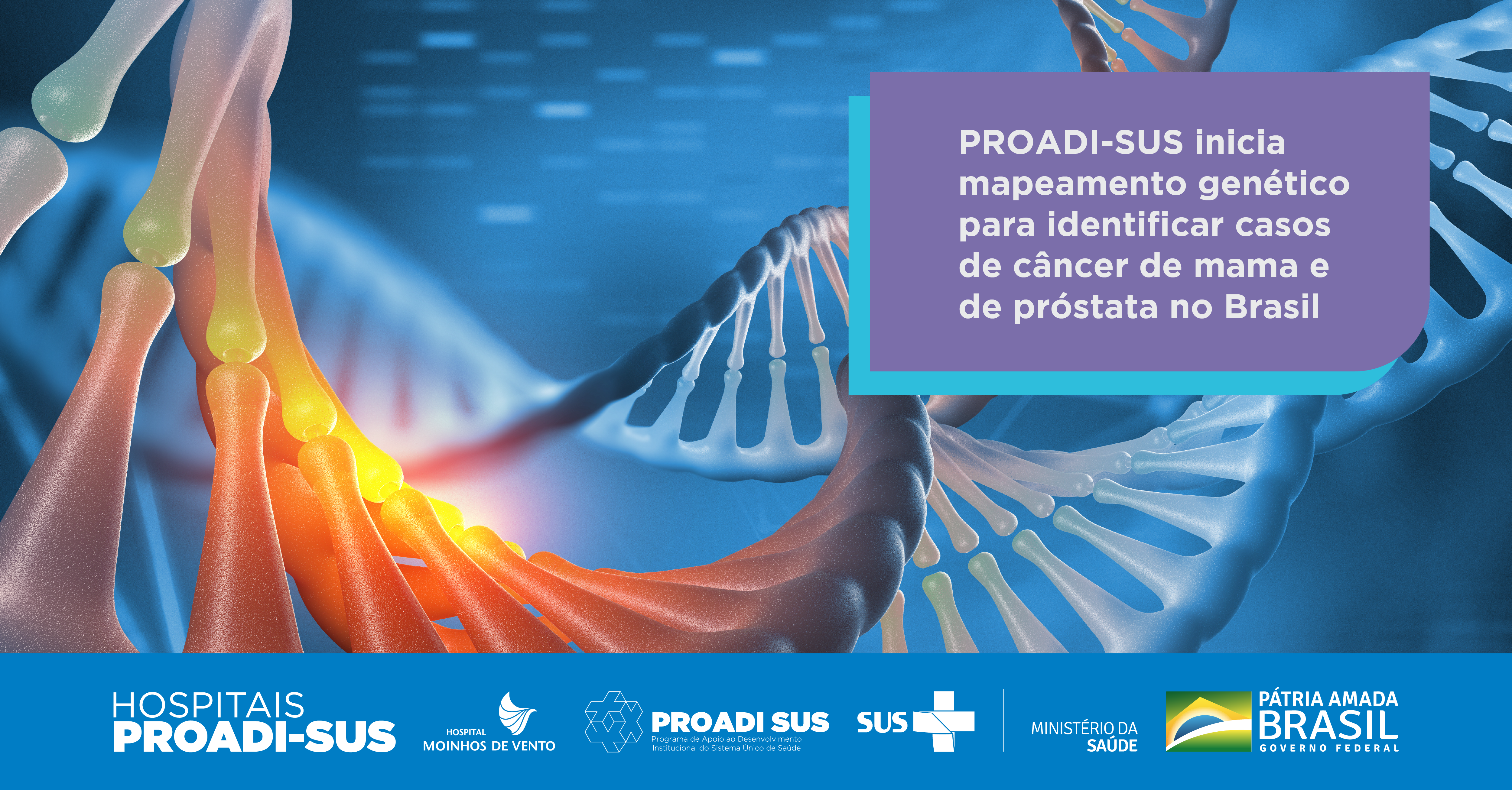 Hospital Moinhos de Vento, por meio do PROADI-SUS,  inicia mapeamento genético para identificar casos de câncer de mama e próstata no Brasil
